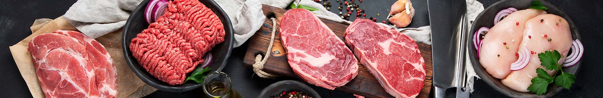 Cuts of meat with seasoning