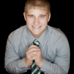 Guy looking forward with striped tie