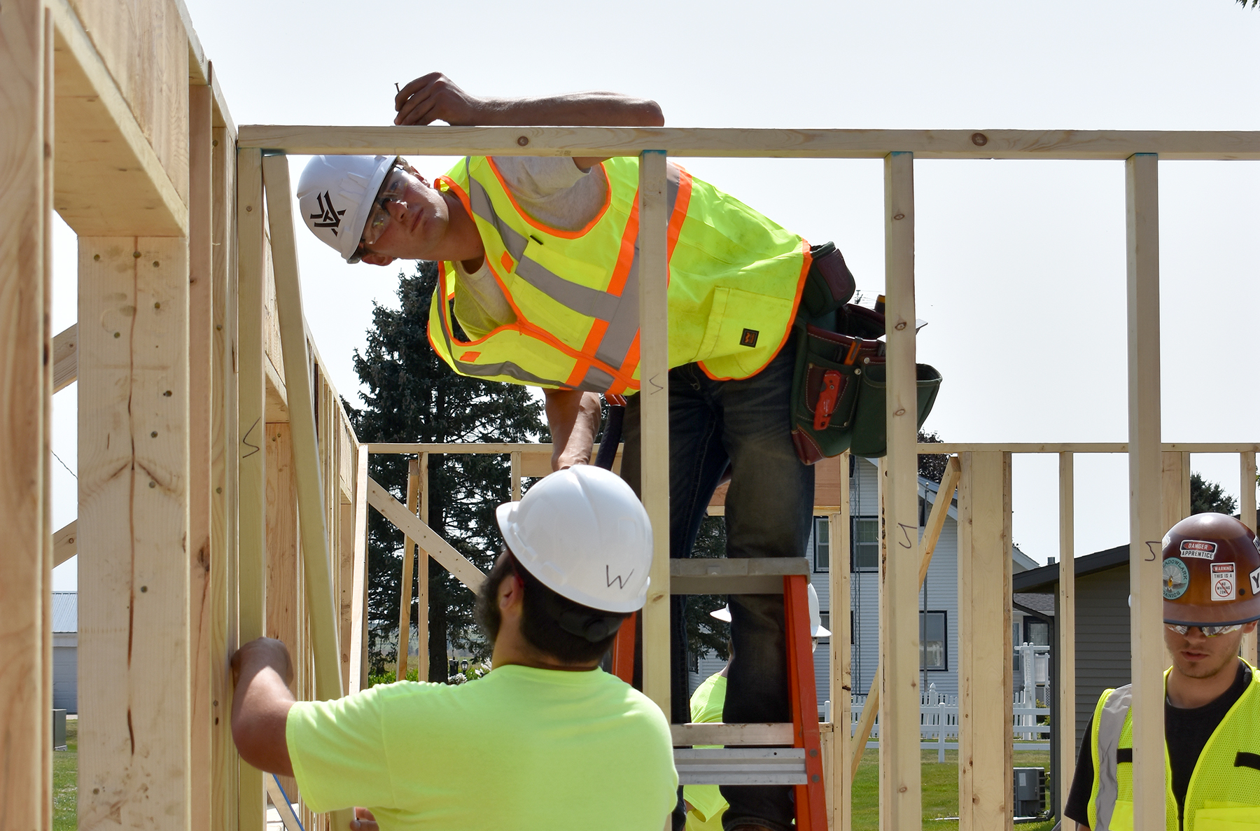 Image for Students hammering away at duplex construction (with video) article